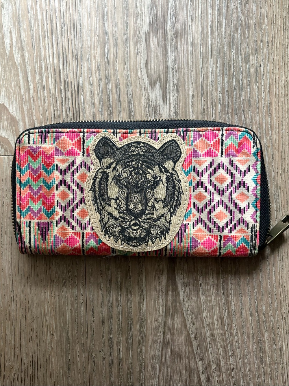 Boho Tiger Print Zip Wallet